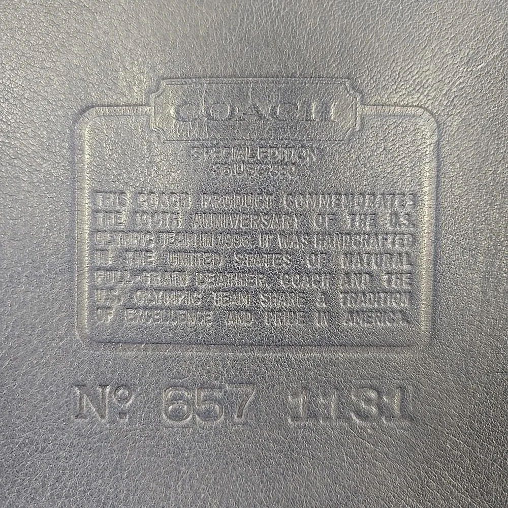 Vintage Coach USA Olympics 100th Anniversary Navy Blue Leather Crossbody Pouch - Picture 4 of 11